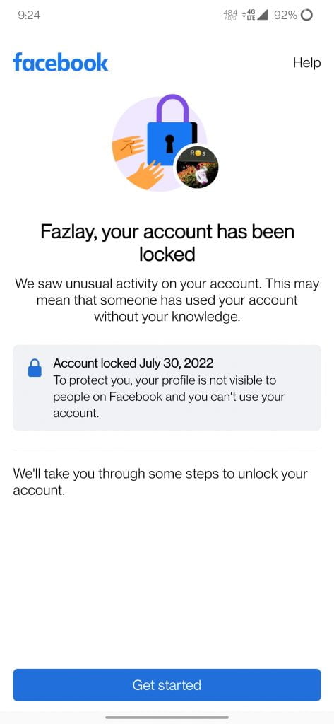 How to unlock Facebook account 