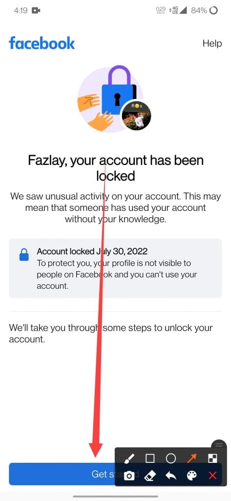 Unlock Facebook account 